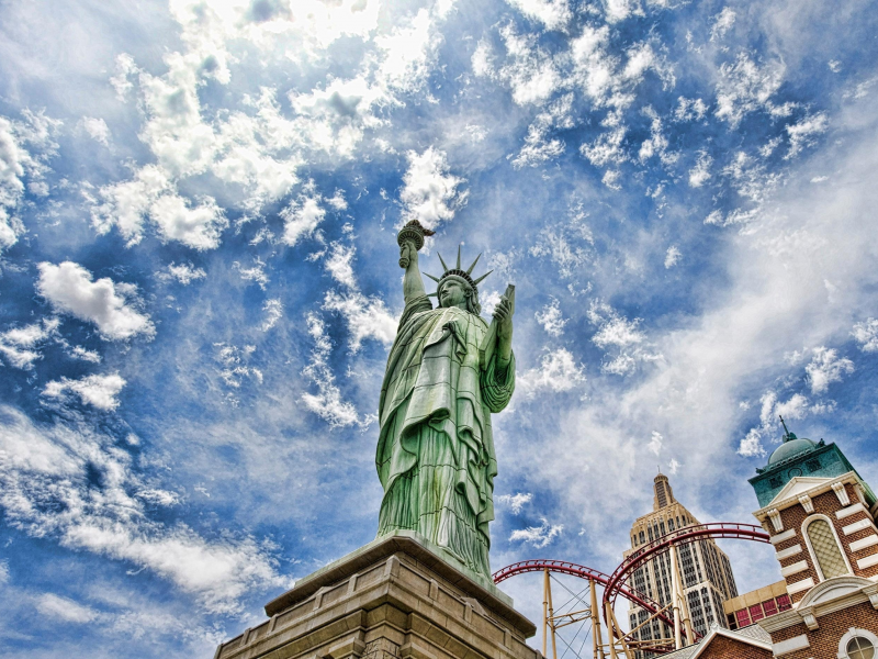 статуя свободы, небо, сша, америка