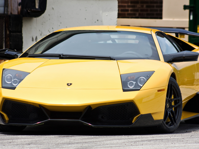 авто, murcielago, автомобили, lamborghini, желтая, машины