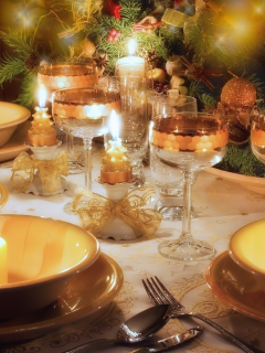 посуда, декорация, Сервировка стола, новогодняя, стол