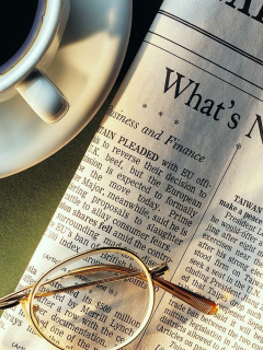 новости, ложка, подстаканник, очки, 1920x1080, news, чашка, кофе, газета