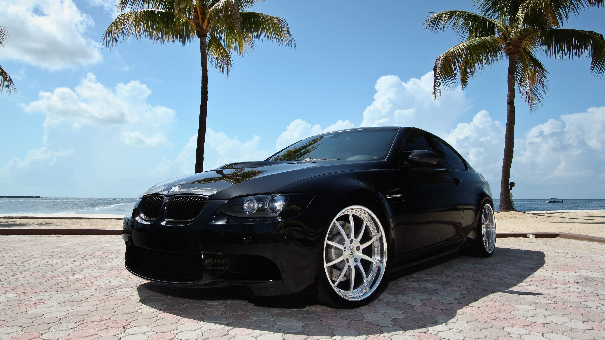 m3, бмв, miami, e92, пальмы, black, чёрная, Bmw, майами, тонировка