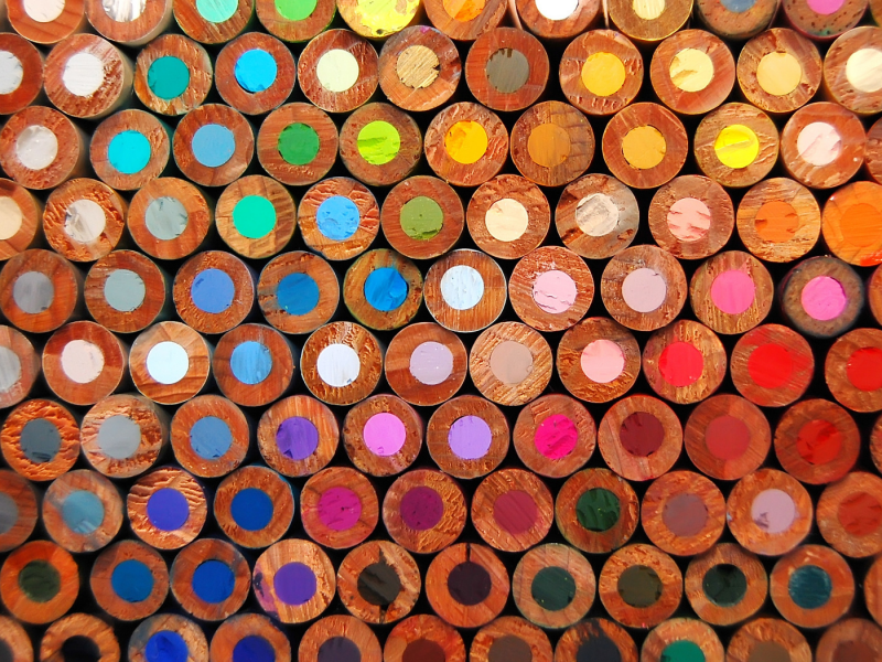 много, цвета, карандаш
