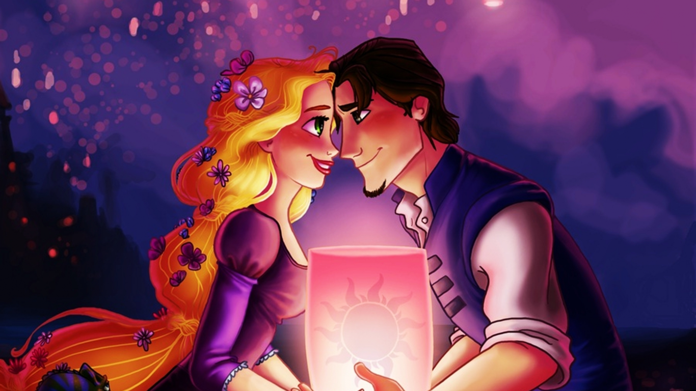 the movie, rapunzel, fanart, princess, lake, boat, tangled, flynn