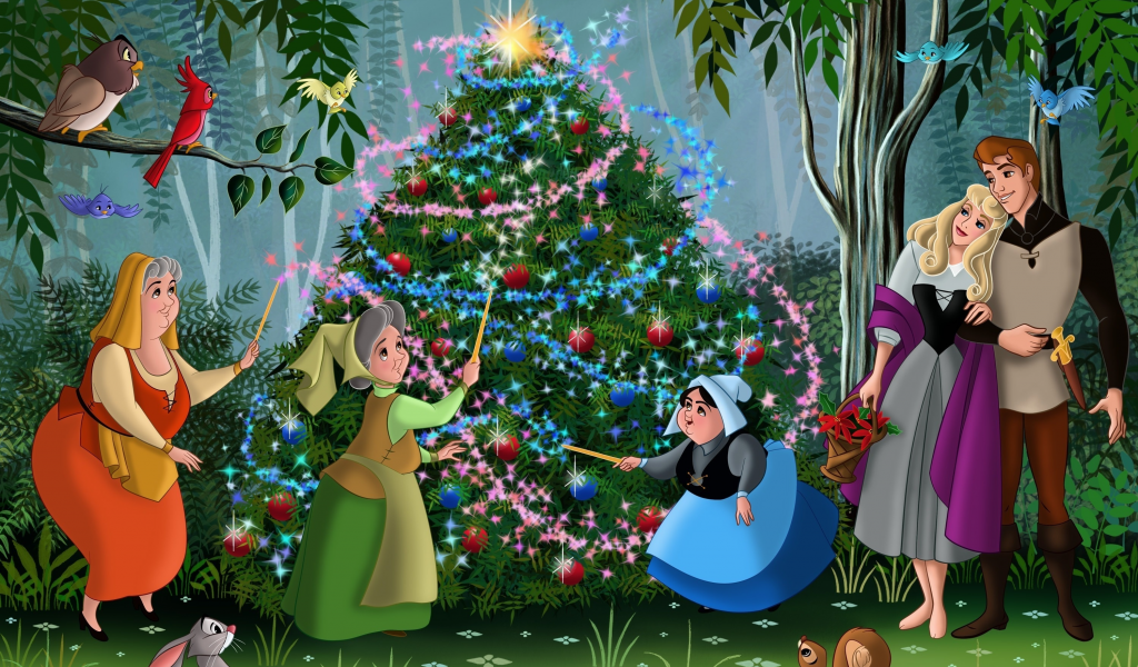 christmas, christmas tree, fanart, sleeping beauty, walt disney