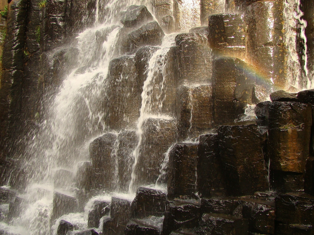 waterfall, каскад, камни, скала, водопад