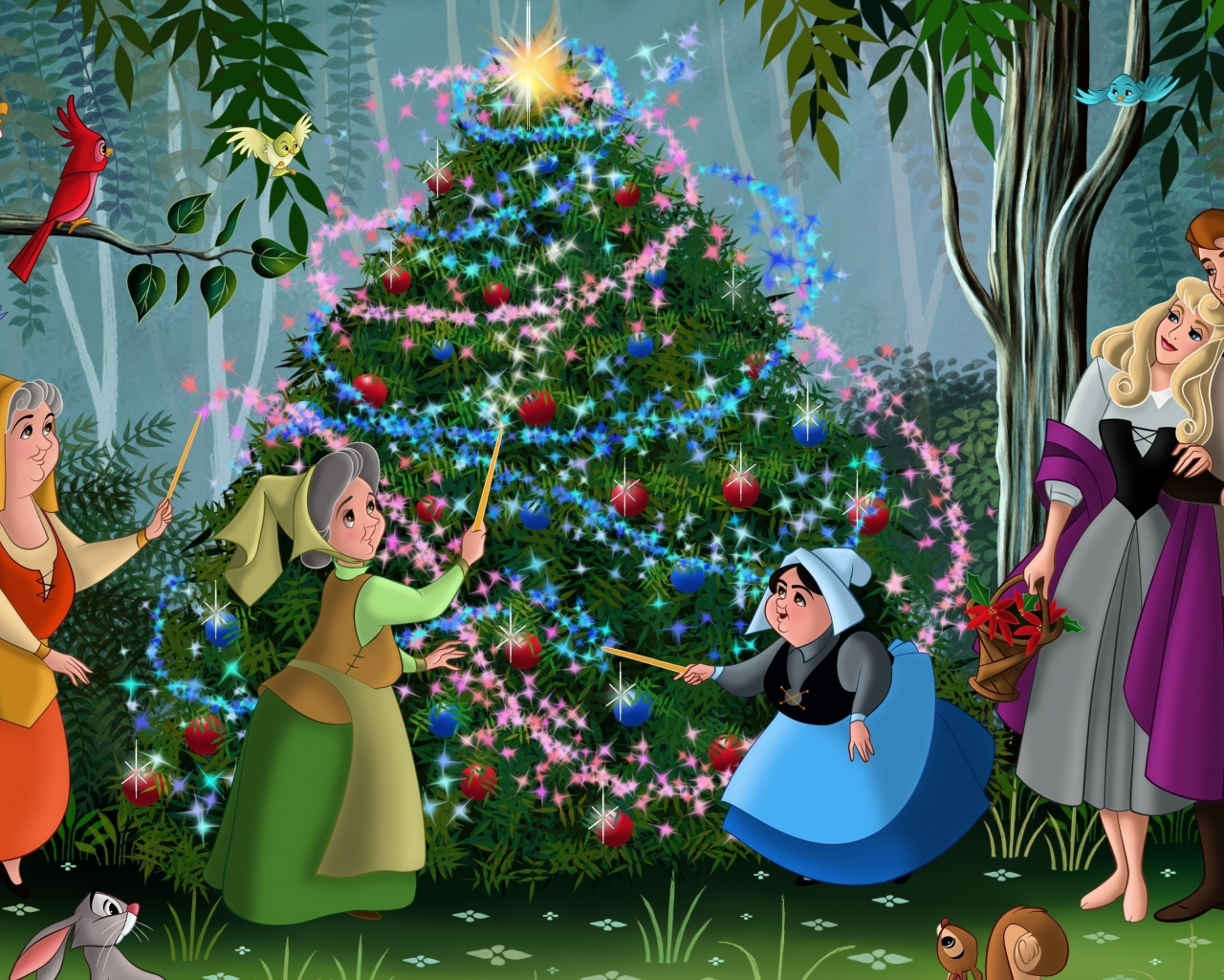 christmas, christmas tree, fanart, sleeping beauty, walt disney