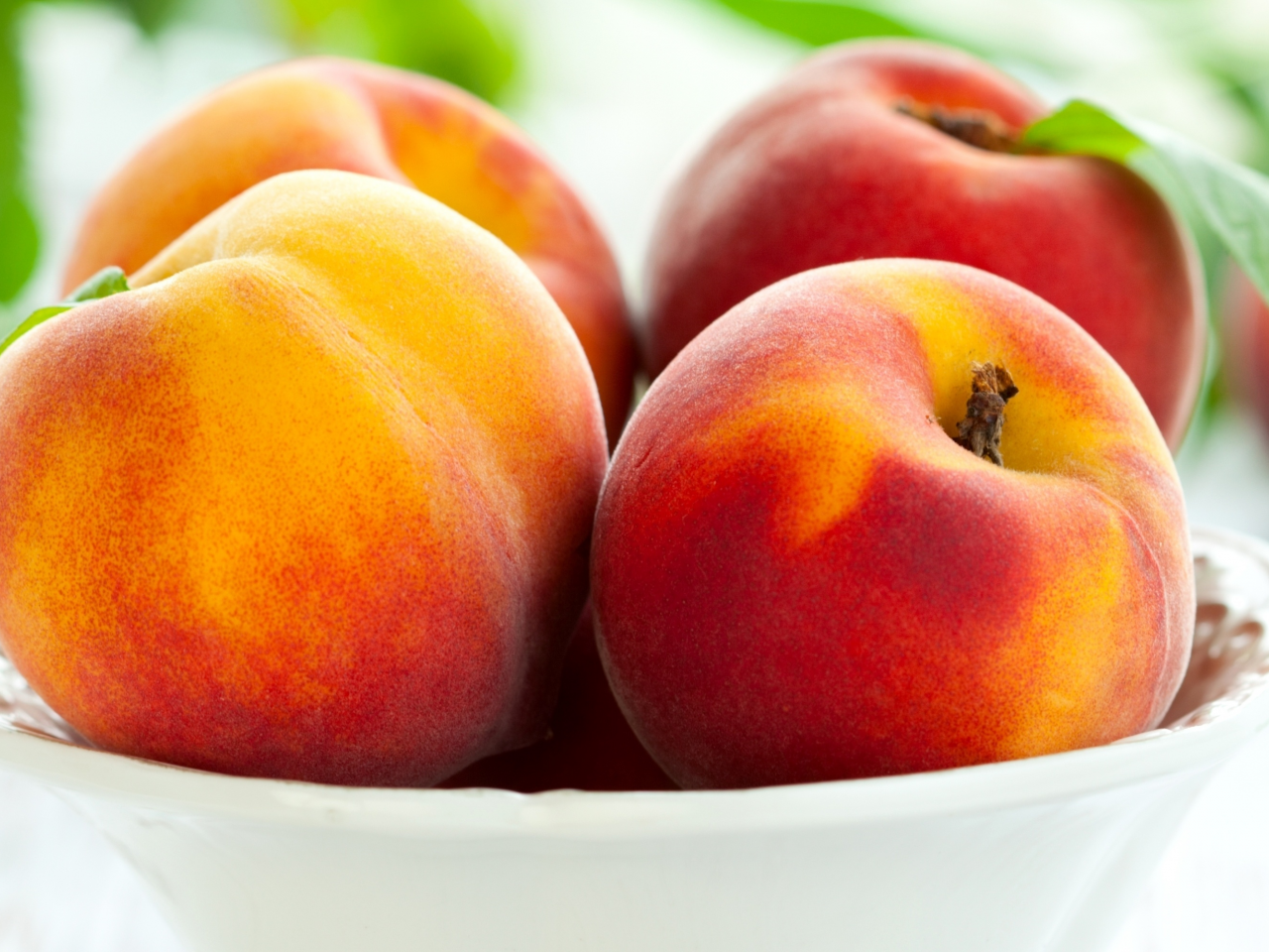 peaches, фрукты, тарелка, персики