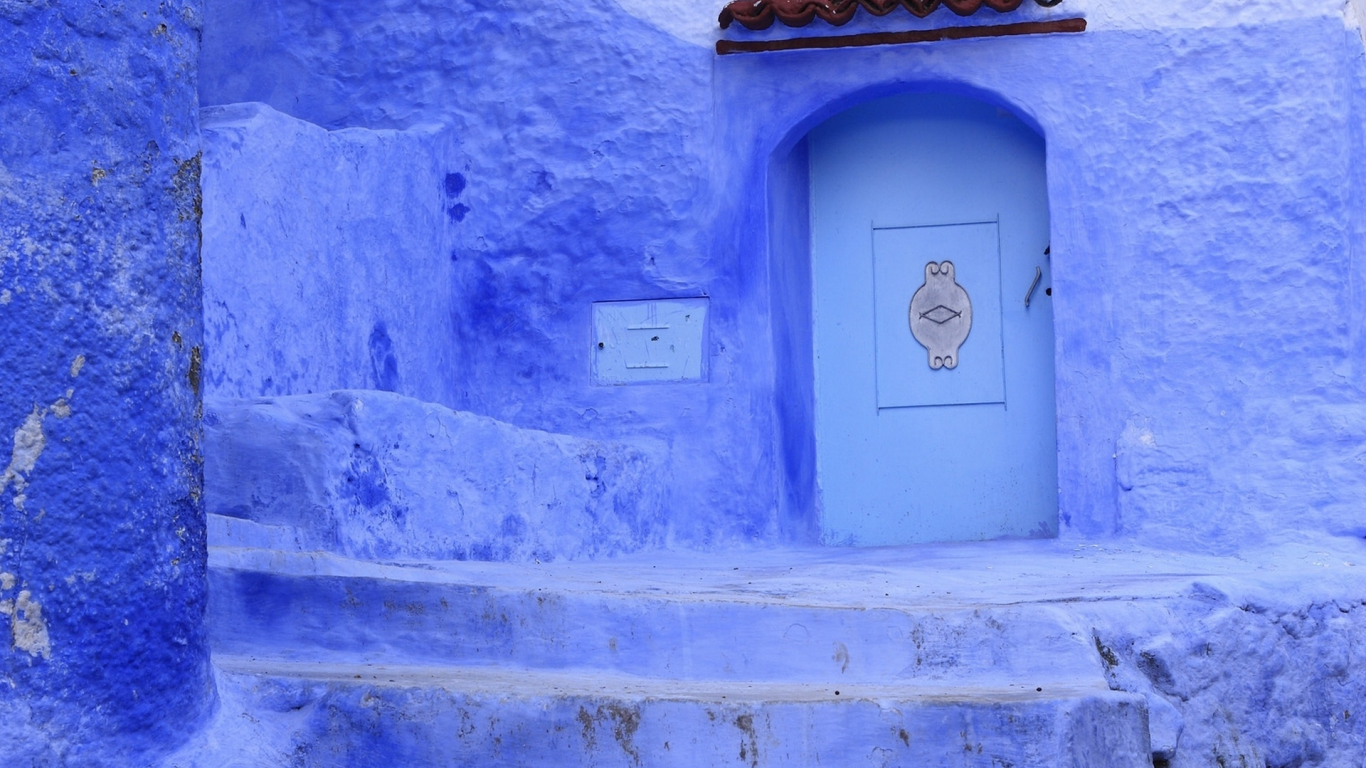 дом, африка, синяя стена, марокко