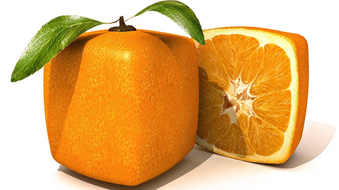 фрукт, апельсин, квадратный, белый фон