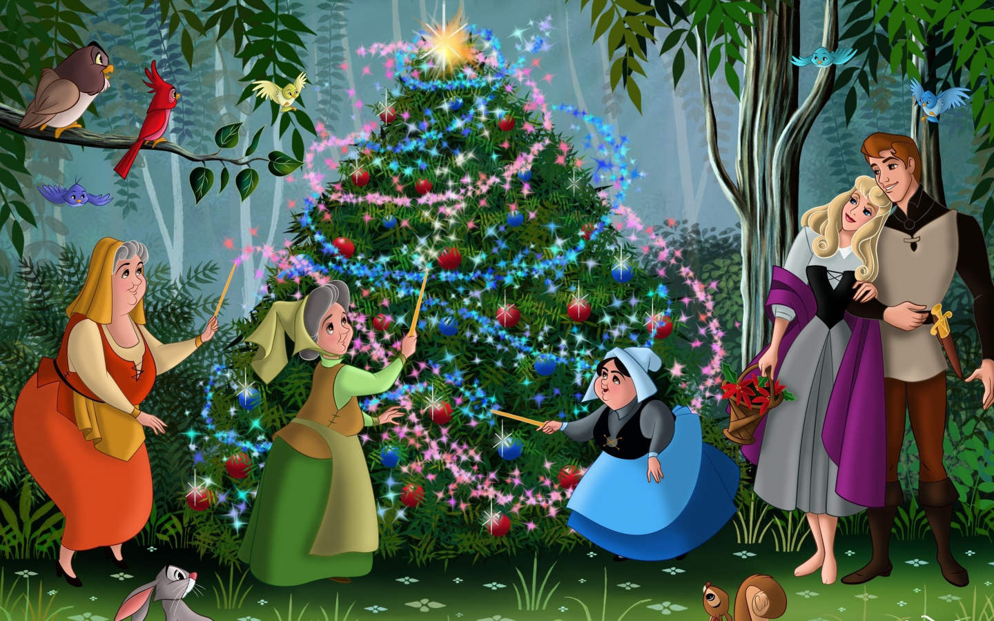 christmas, christmas tree, fanart, sleeping beauty, walt disney