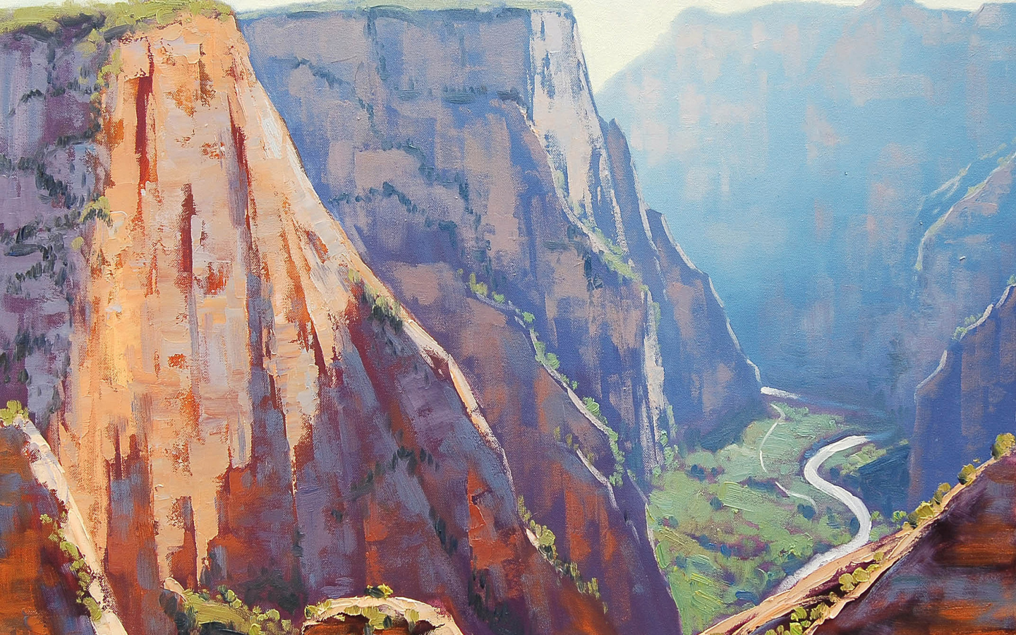 рисунок, zion canyon cliffs, artsaus, арт