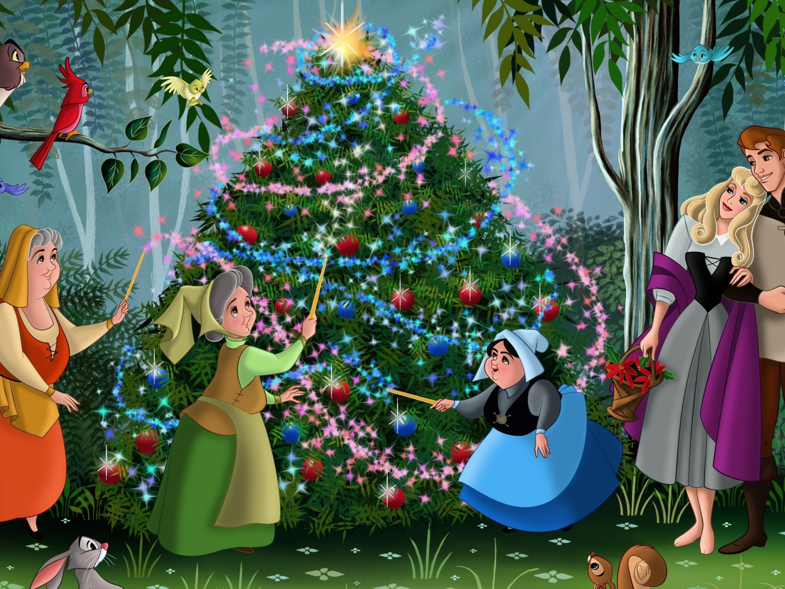 christmas, christmas tree, fanart, sleeping beauty, walt disney