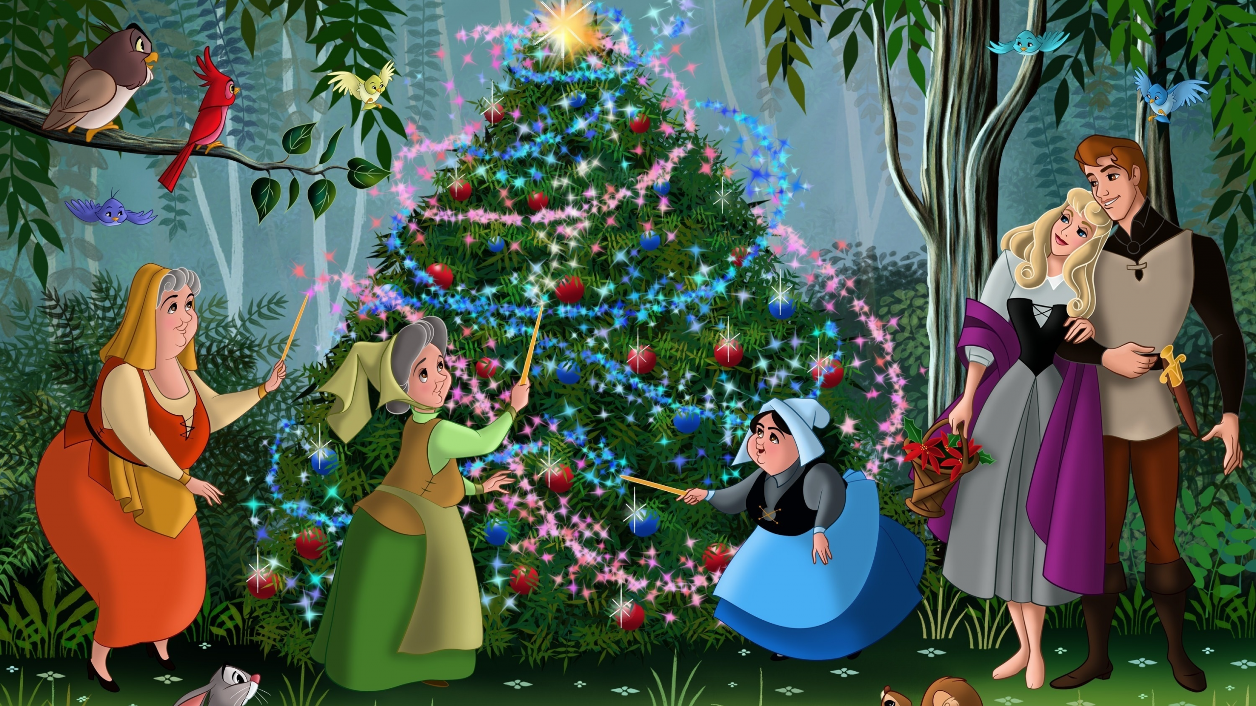 christmas, christmas tree, fanart, sleeping beauty, walt disney