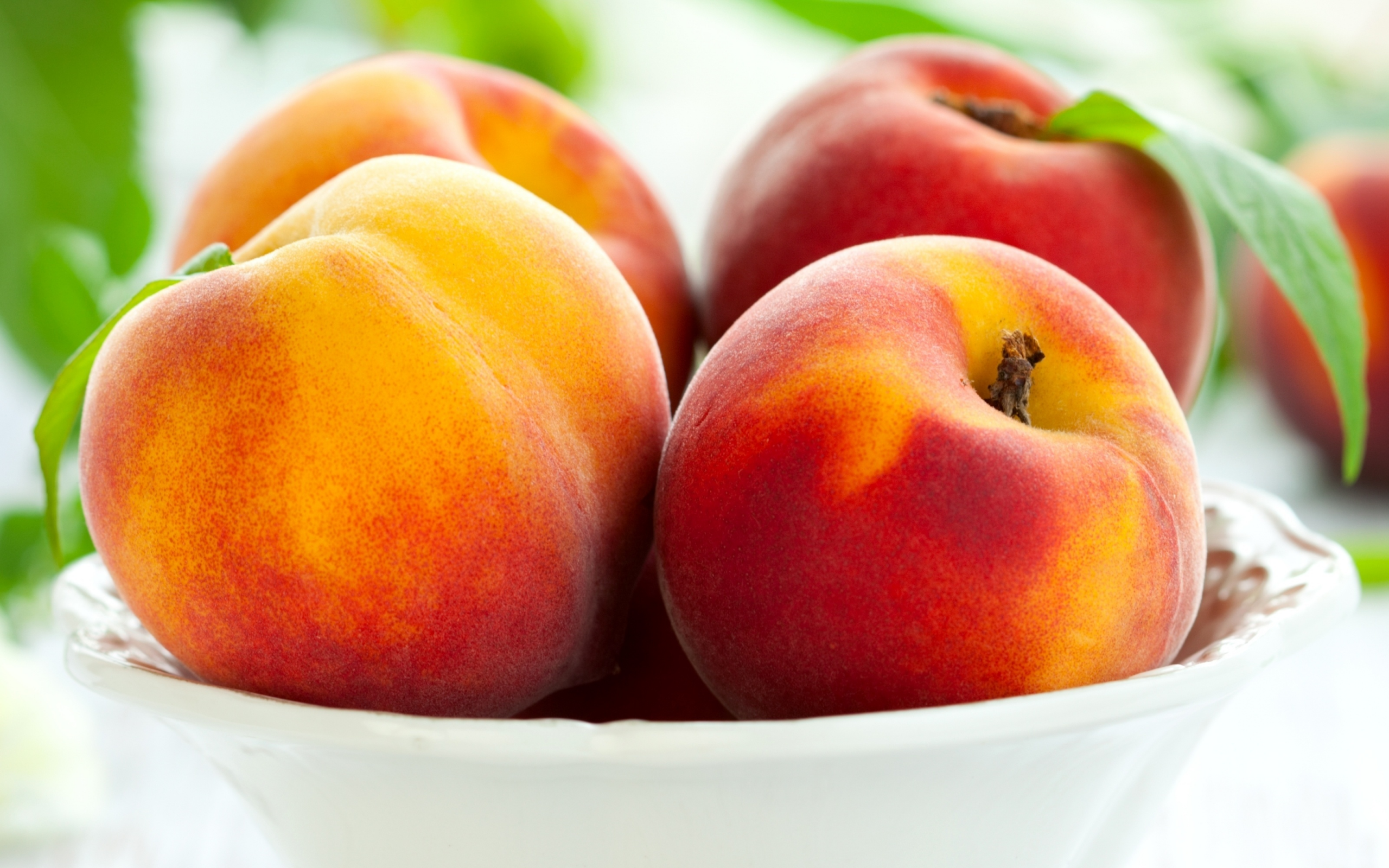 peaches, фрукты, тарелка, персики