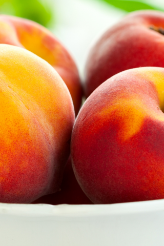 peaches, фрукты, тарелка, персики