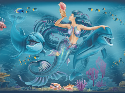 русалка, под водой, www.tatyana.pro, дельфины