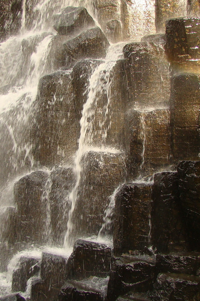 waterfall, каскад, камни, скала, водопад