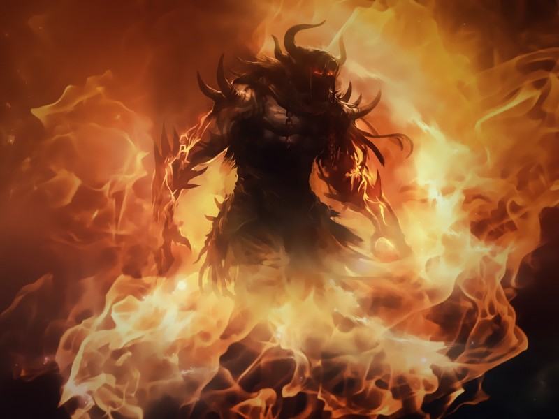 монстр, fire lord, пламя, guild wars 2
