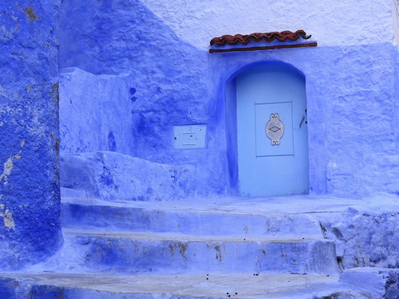 дом, африка, синяя стена, марокко