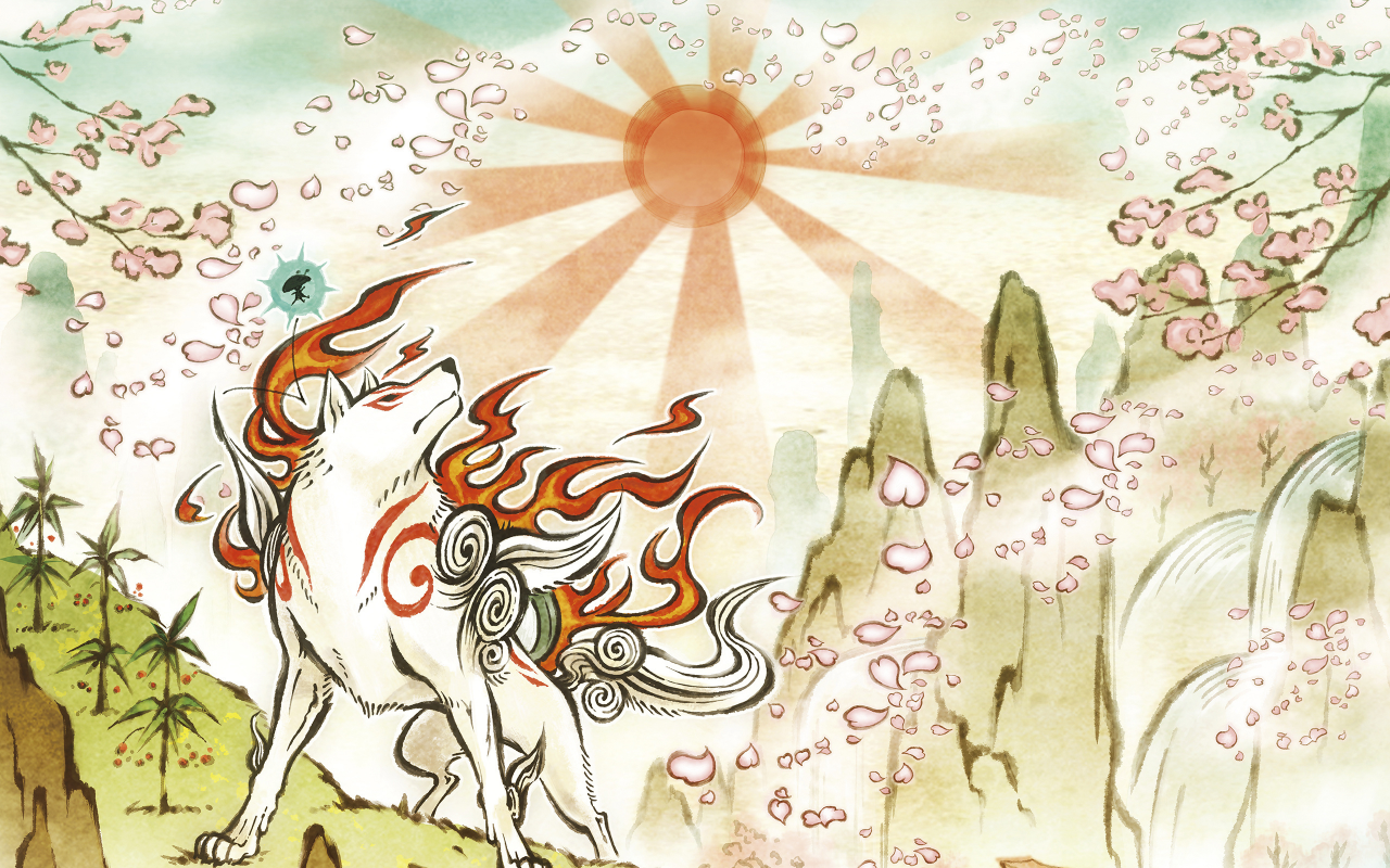 okami hd, аматэрасу, art, волк, amaterasu, арт