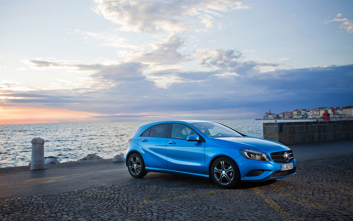 mercedes-benz, a-class, blue