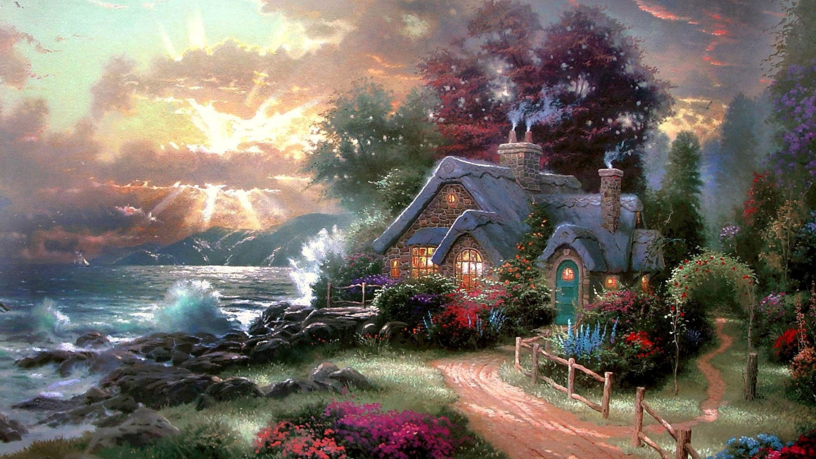 рассвет, a new day dawning, thomas kinkade