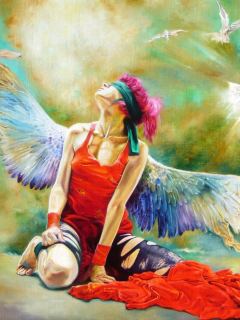 ангел, девушка, крылья, wlodzimierz kuklinski