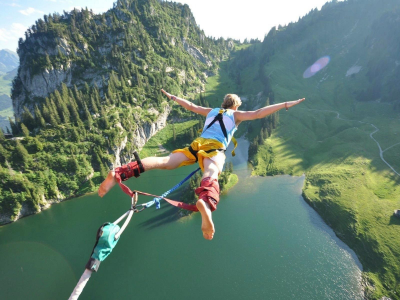 jumping, hd, sky, widescreen, bungee