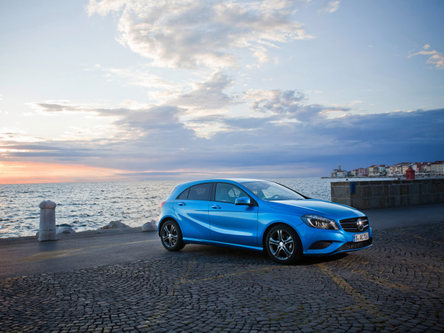 mercedes-benz, a-class, blue