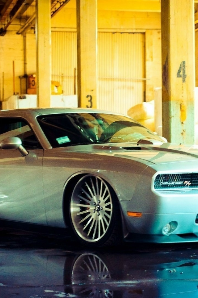 challenger, white, dodge, гараж, tuning, машина, car