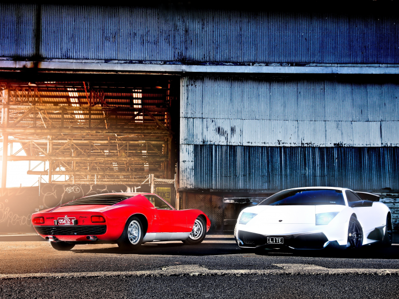 lp670-4, miura, white, sv, murcielago, lamborghini, red