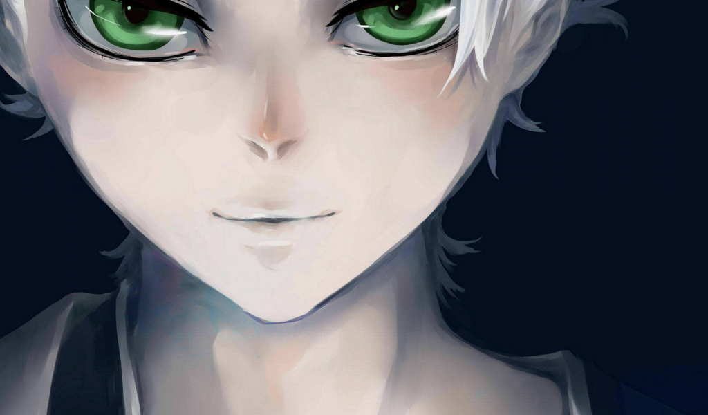 мальчишка, зелёные глаза, аниме