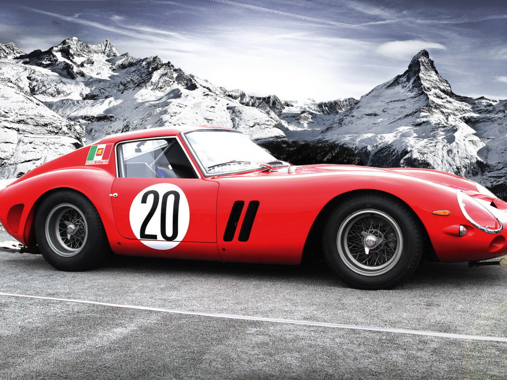 ferrari 250 gto, феррари, классика, горы, autowalls