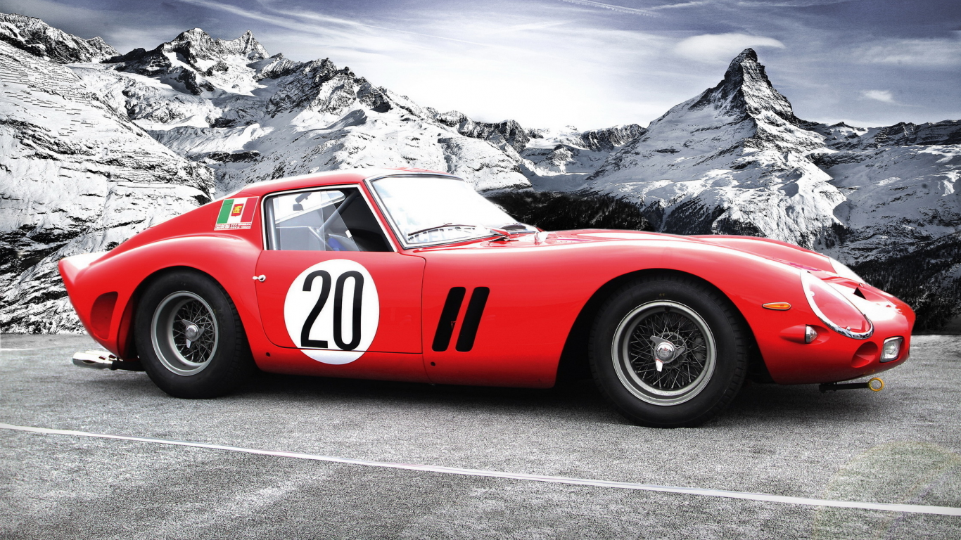 ferrari 250 gto, феррари, классика, горы, autowalls