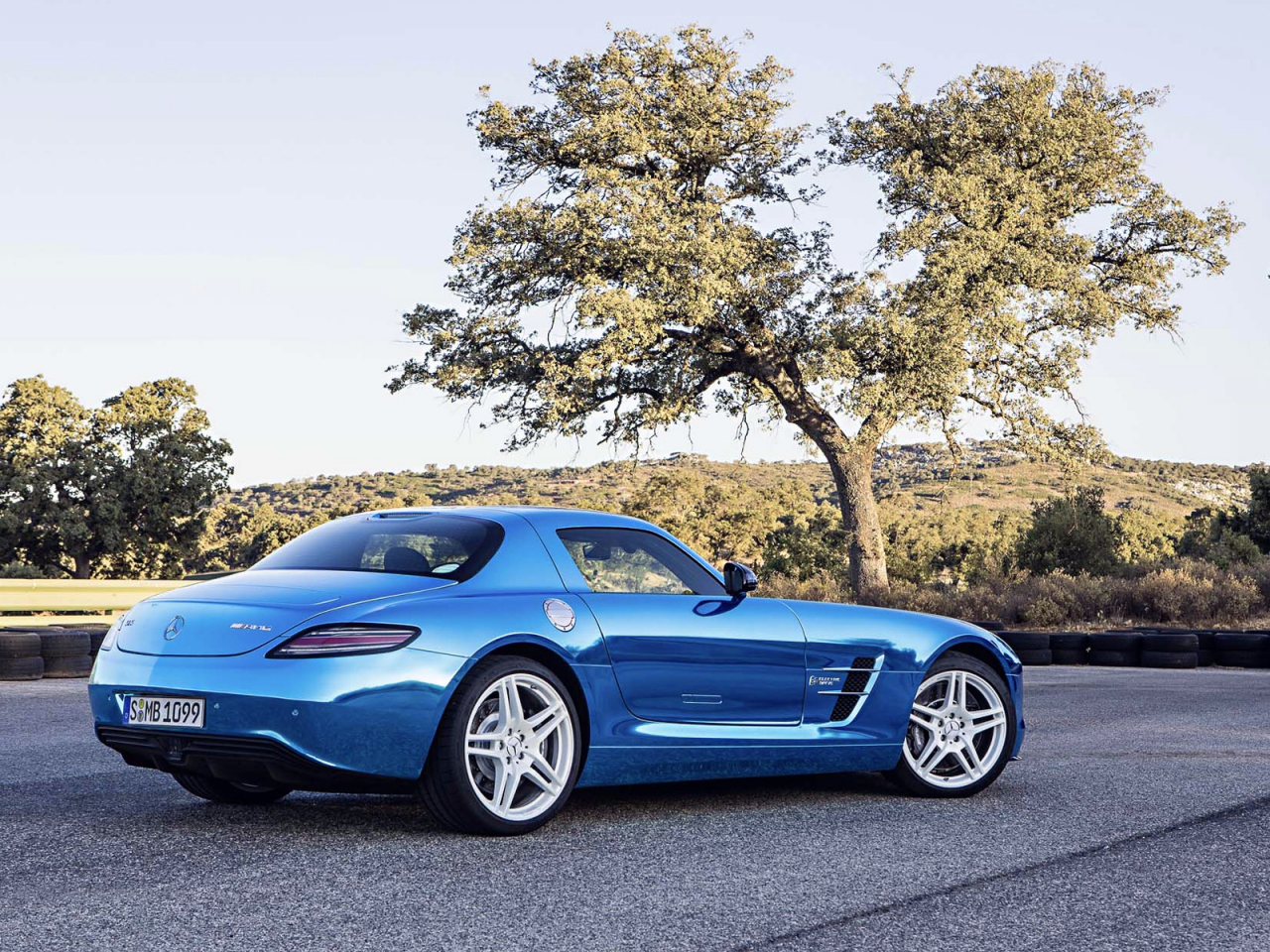 blue, sls, mercedes-benz, tuning, treen, electric, amg