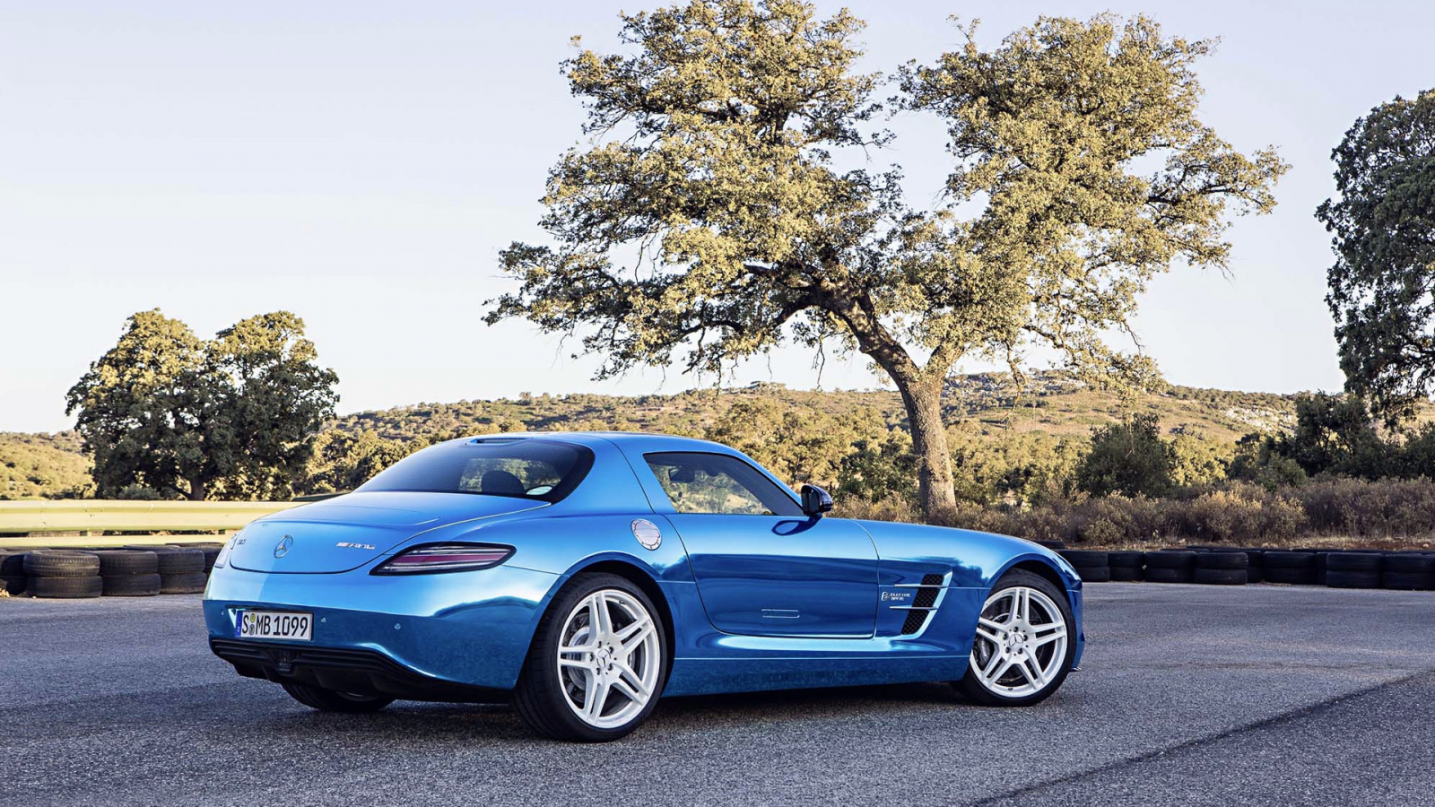 blue, sls, mercedes-benz, tuning, treen, electric, amg