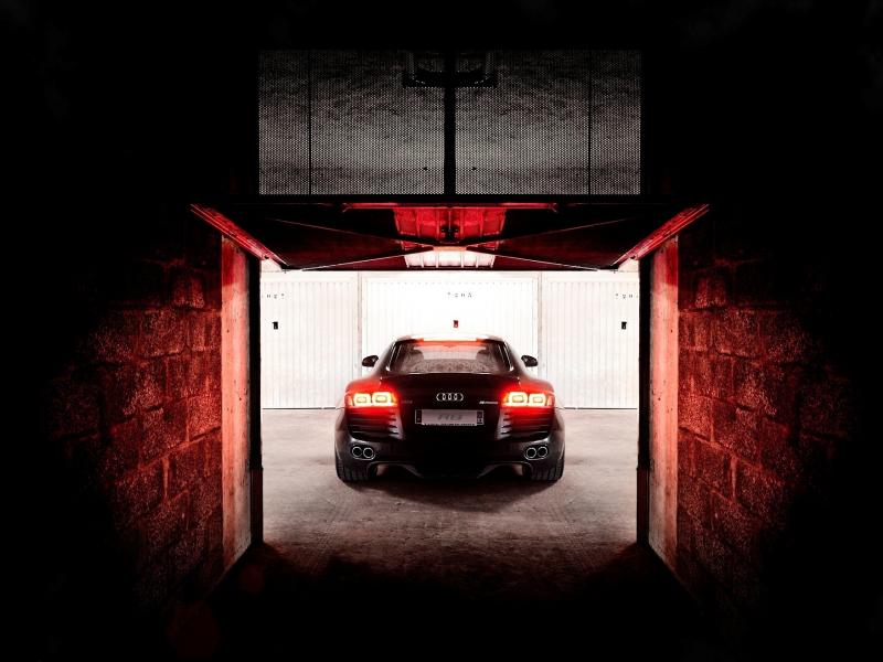 черная, darkly, audi, walls, р8, ауди, r8, black, garage