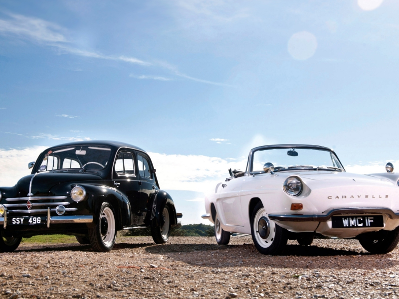 coupe, 1936, renault, and, ford, deluxe, v8, caravelle, 5-window