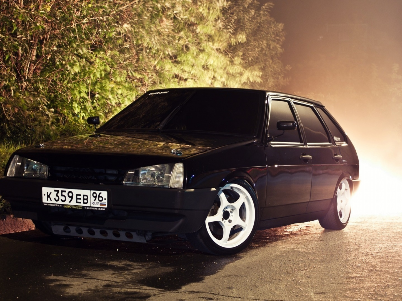 car, tuning, 2109, black, centre side, lada, wallpapers