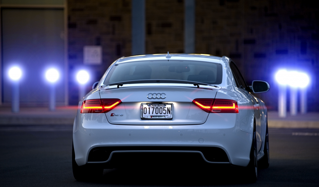 audi, блики, rear, coupe, rs 5, white, белая, ауди