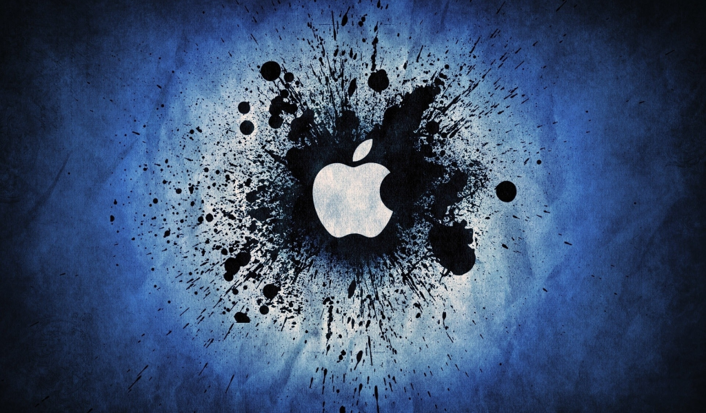 brand, splatter, blue, color, logo, blue splatter, apple