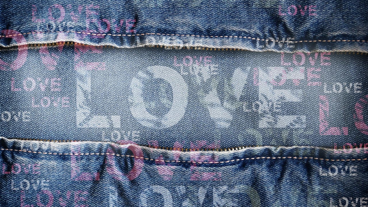 джинса, надпись, love