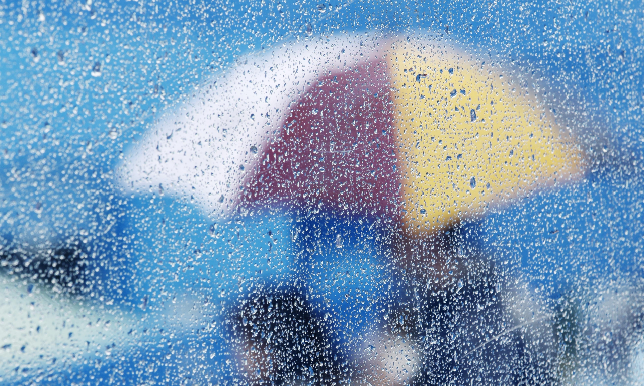 umbrella, glass, rain