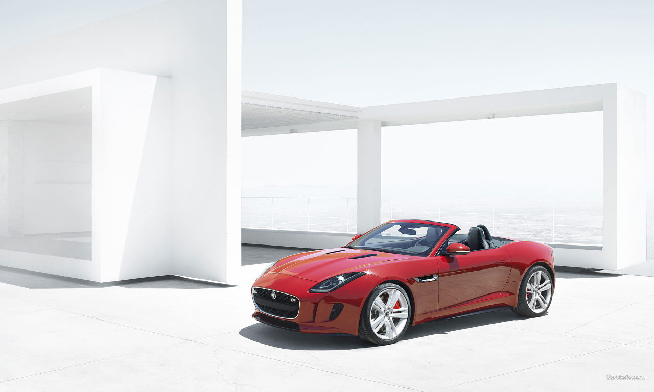 jaguar , f-type, кабриолет, красный, 2012