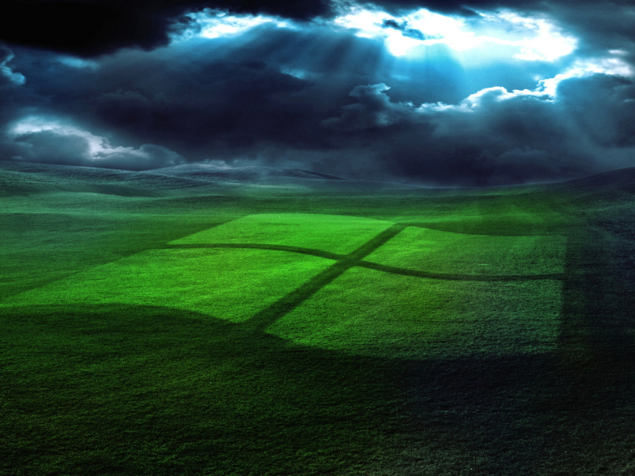 light, sky, windows, grass, green, blue