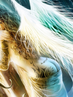 арт, девушка, ангел, крылья, тату