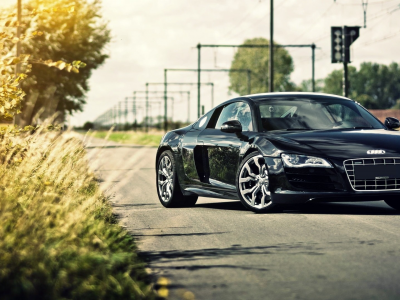 car, audi r8 black, машина, тачка