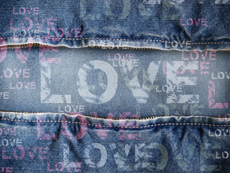 джинса, надпись, love