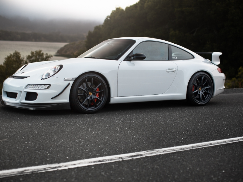 porsche, road, белый, gt3, white, порше, mountains, гт3