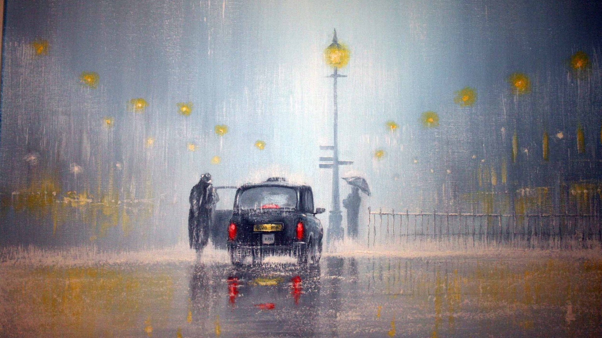 свет, jeff rowland, дождь, машина, фонари